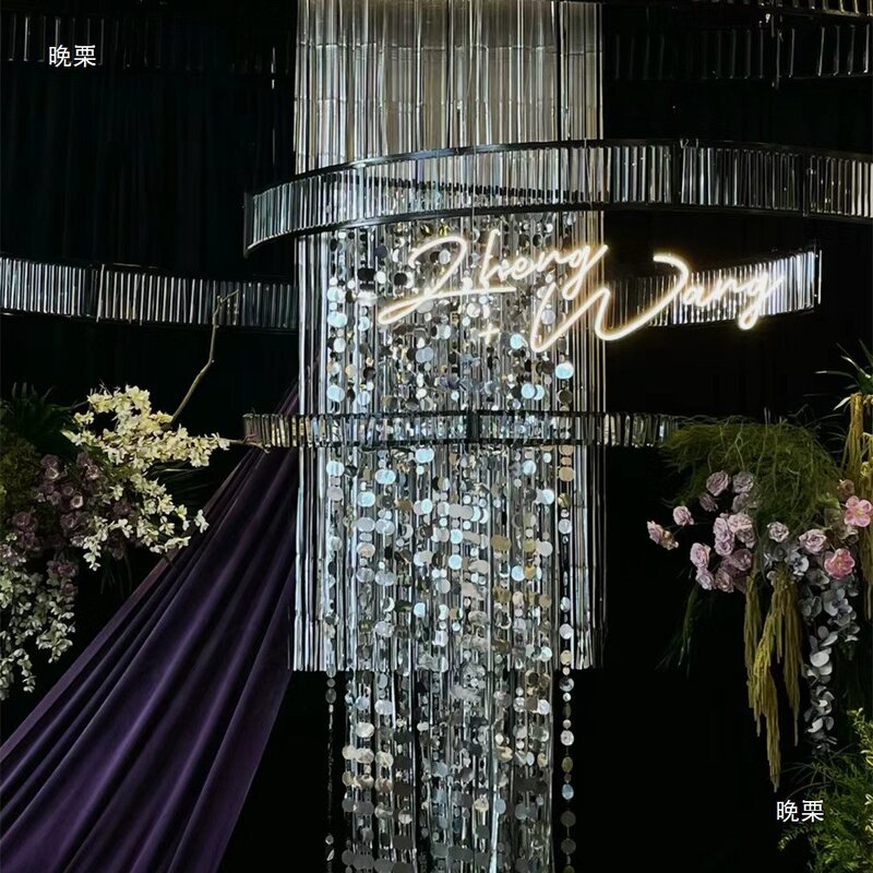 Wedding Props Wedding Decoration Golden silver Red Blue Champagne Laser Sequin Curtain