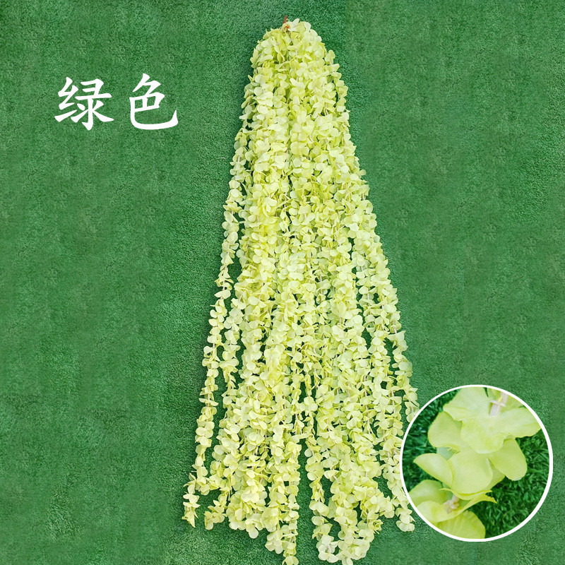 Decoración de la boda flor artificial imitación cadena de orquídeas tiras de flores de glicina decoración de techo de auditorio de bodas plástico orquídea falsa