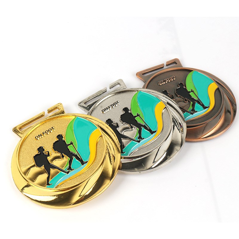 Medalla haciendo listado de metal senderismo oro y plata Juegos de cobre medalla competencia medalla de honor premio conmemorativo haciendo