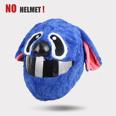 Motosiklet dəbilqələri Plush Animal Cute Hood Rabbit - blue-dog-head