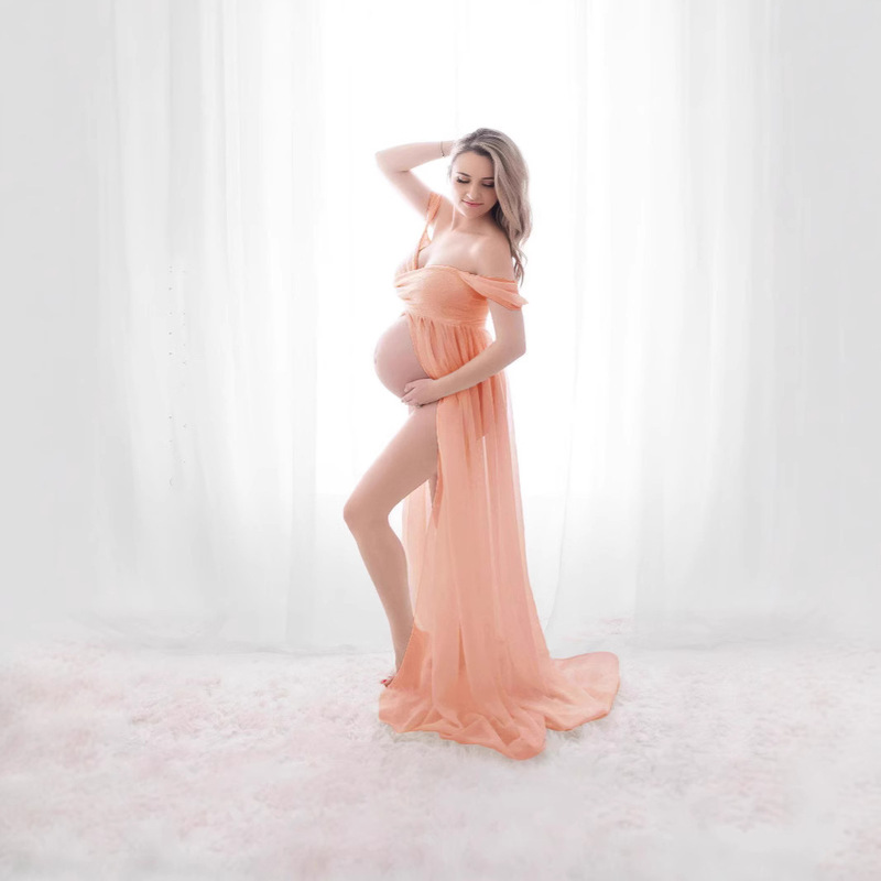 Ebay Pregnant Women's Portrait dress Foreign Trade Pregnant Women's dress