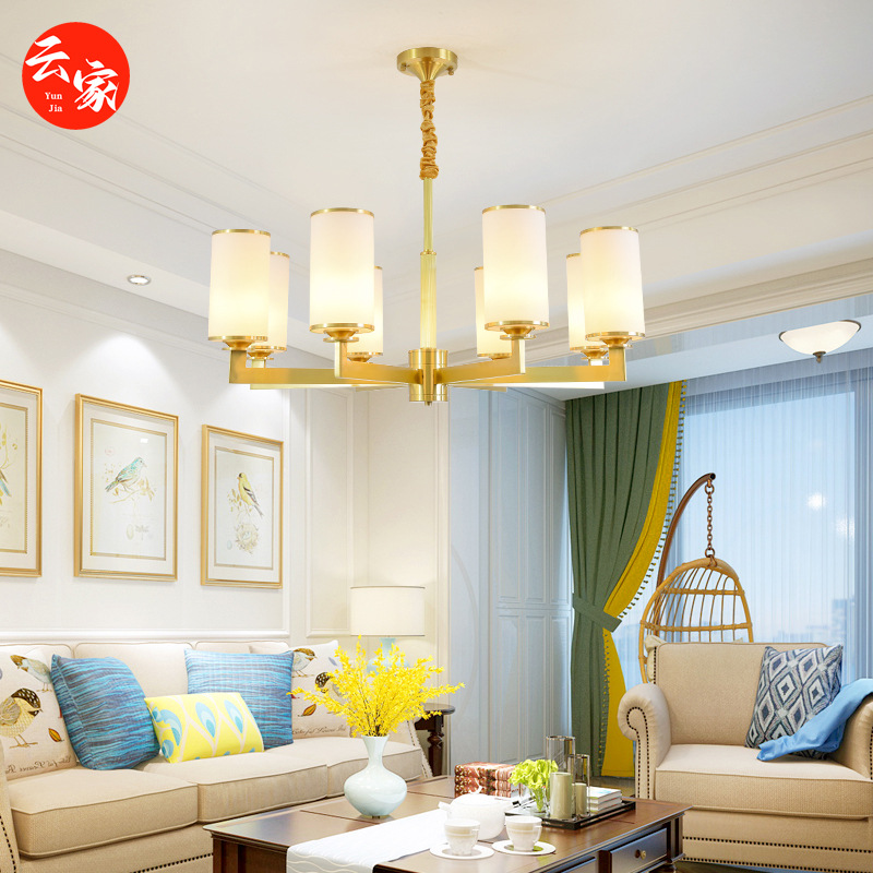 新中式風格全銅吊燈金色黑擦金酒店別墅客餐廳臥室燈中山工廠批發