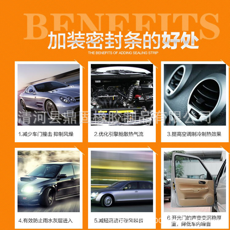 Car Door Seal Strip Large D-Type Small D-Type Seal Strip B-Type Adhesive Strip P-Type Car Soundproof Strip T-Type Central Control Seal