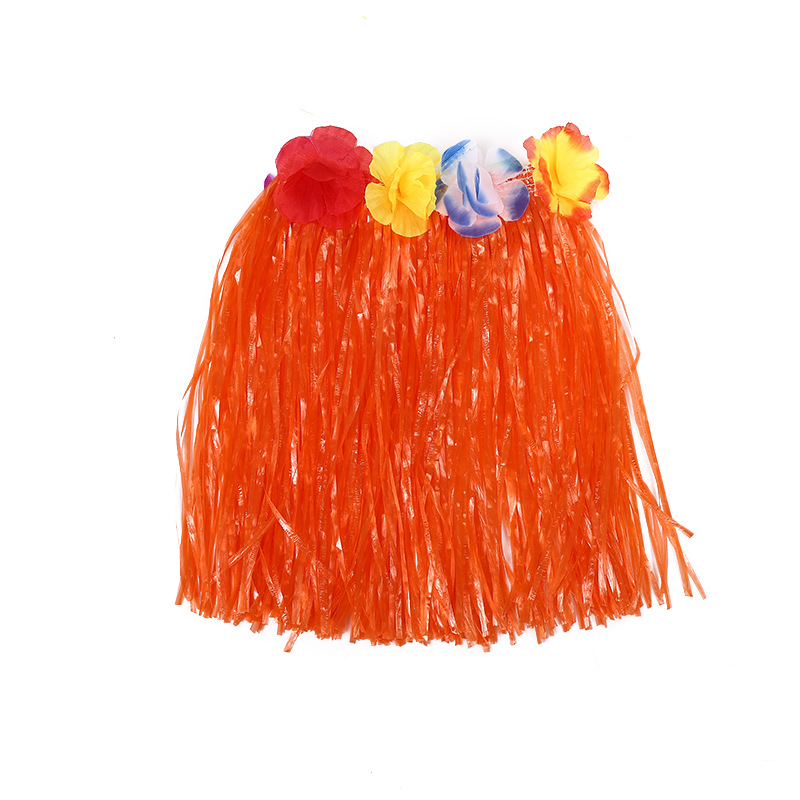 Fábrica al por mayor de hierba hawaiana falda cintura elástica niños adultos rendimiento vestir falda de hierba guirnalda sujetador