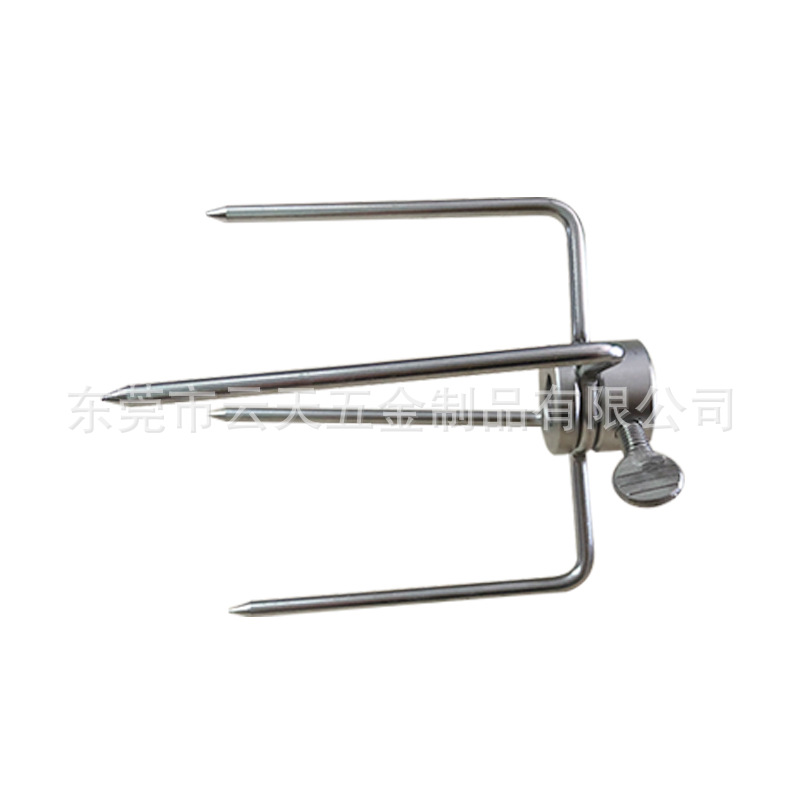 304 de acero inoxidable Tenedor de barbacoa accesorios de barbacoa al aire libre adecuado para barra giratoria de Mano Eléctrica asado soporte de pollo entero Accesorios