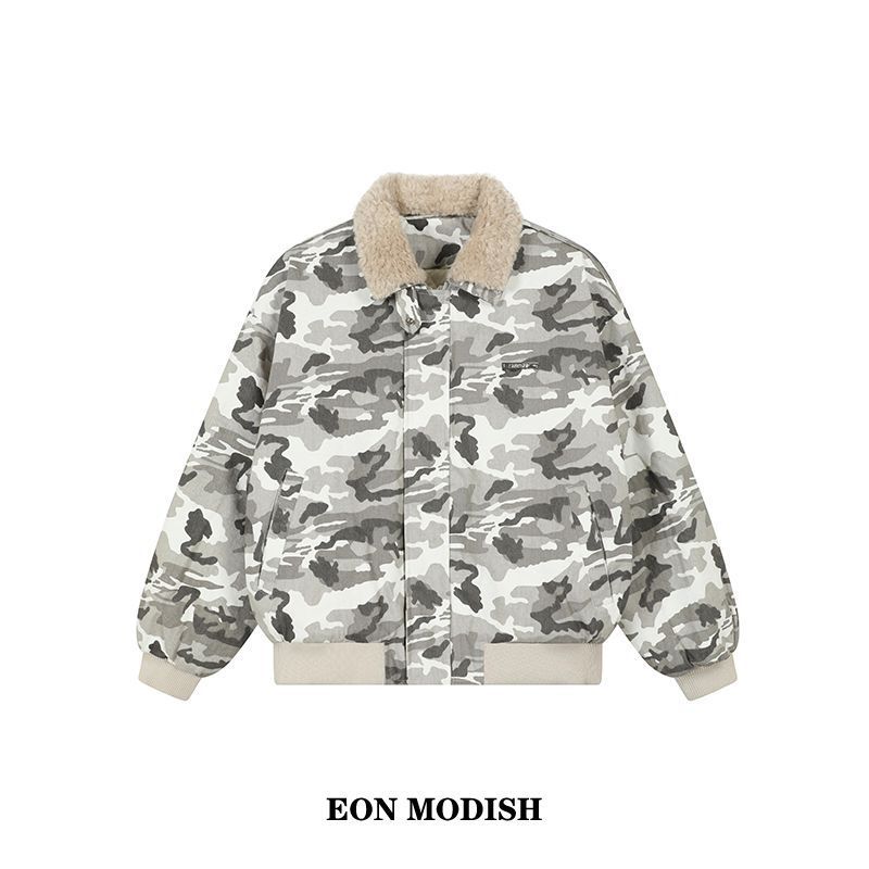Eon Modish 男女同款26冬季美式街潮个性迷彩宽松休闲棉服外套