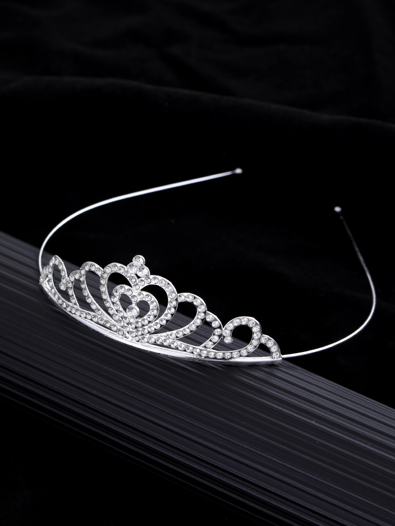 Nueva princesa de diamante para niños corona de aleación banda de pelo niñas danza estereoscópica bebé cumpleaños diamante adornamiento para el pelo