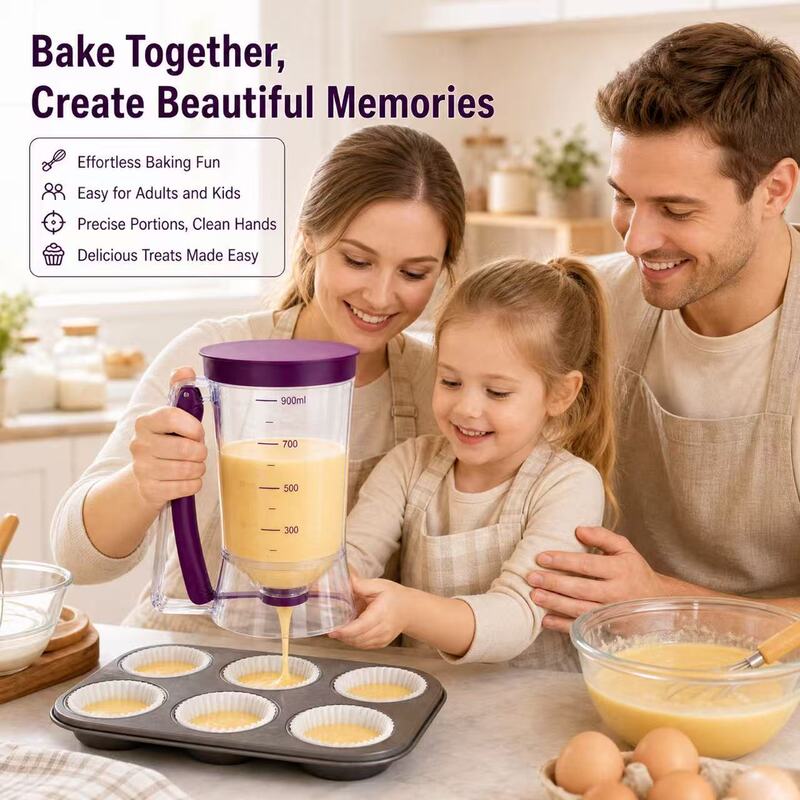 Handheld Batter Dispenser, Pancake and Rice Paste Portioner, Small Dumpling Funnel, Multi-Grain Batter Funnel, Measuring Cup Handheld Batter Dispenser, Pancake and Rice Paste Portioner, Small Dumpling Funnel, Multi-Grain Batter Funnel, Measuring Cup
