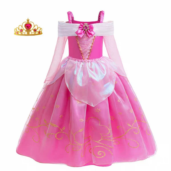 Princess Aurora bud long-sleeved dress + free crown