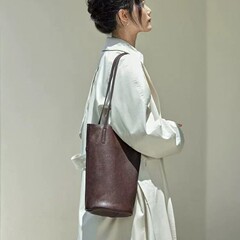 Qiu Zhen Lazy Bucket Bag レディース 本革 脇の下ショルダーバッグ レトロ 通勤バッグ 第一層 植物タンニンなめし牛革バッグ