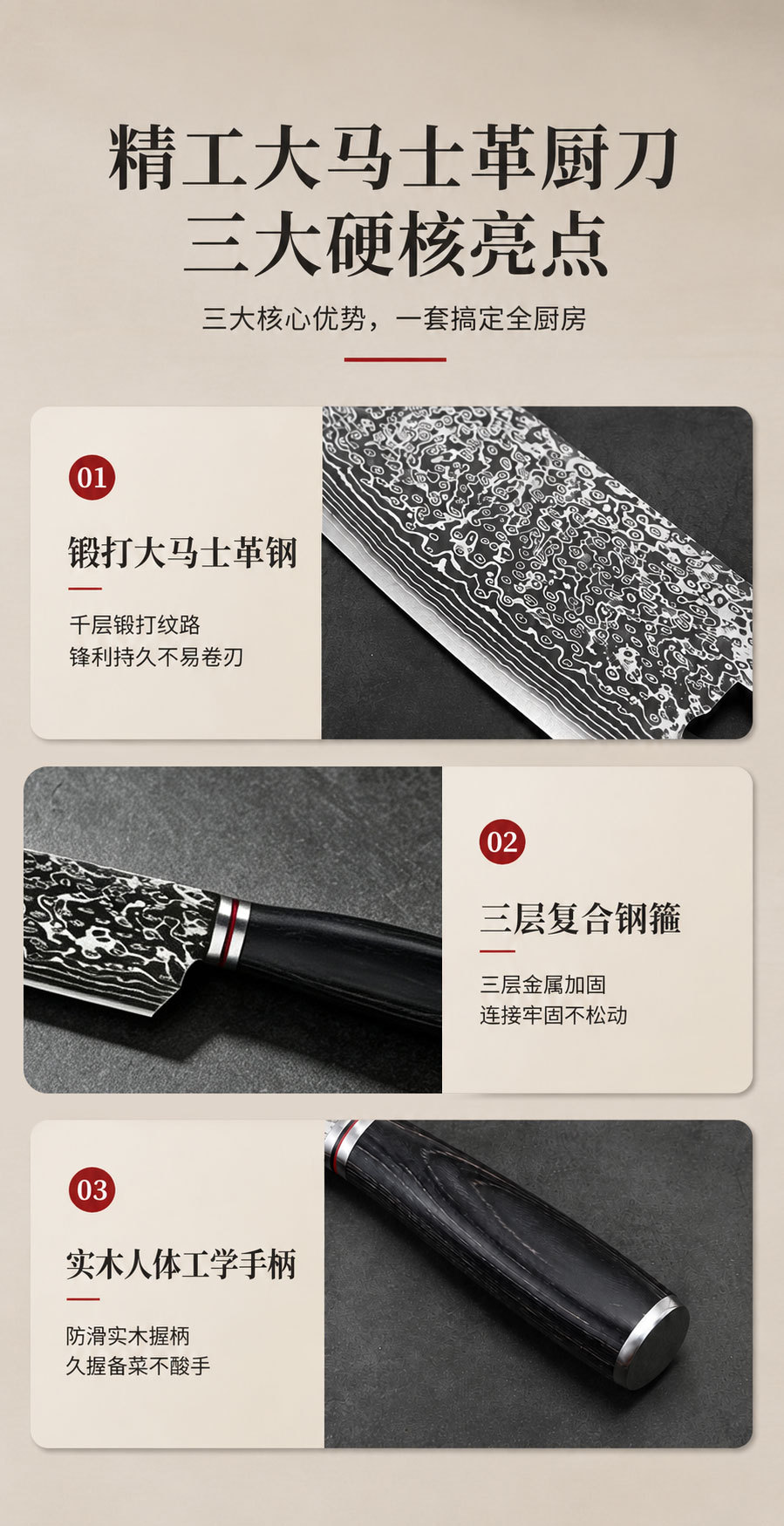 Damascus Chef Knife Fruit Knife Stainless Steel Knife Set Japanese Knife Santoku Vegetable Knife Cross-Border Supply