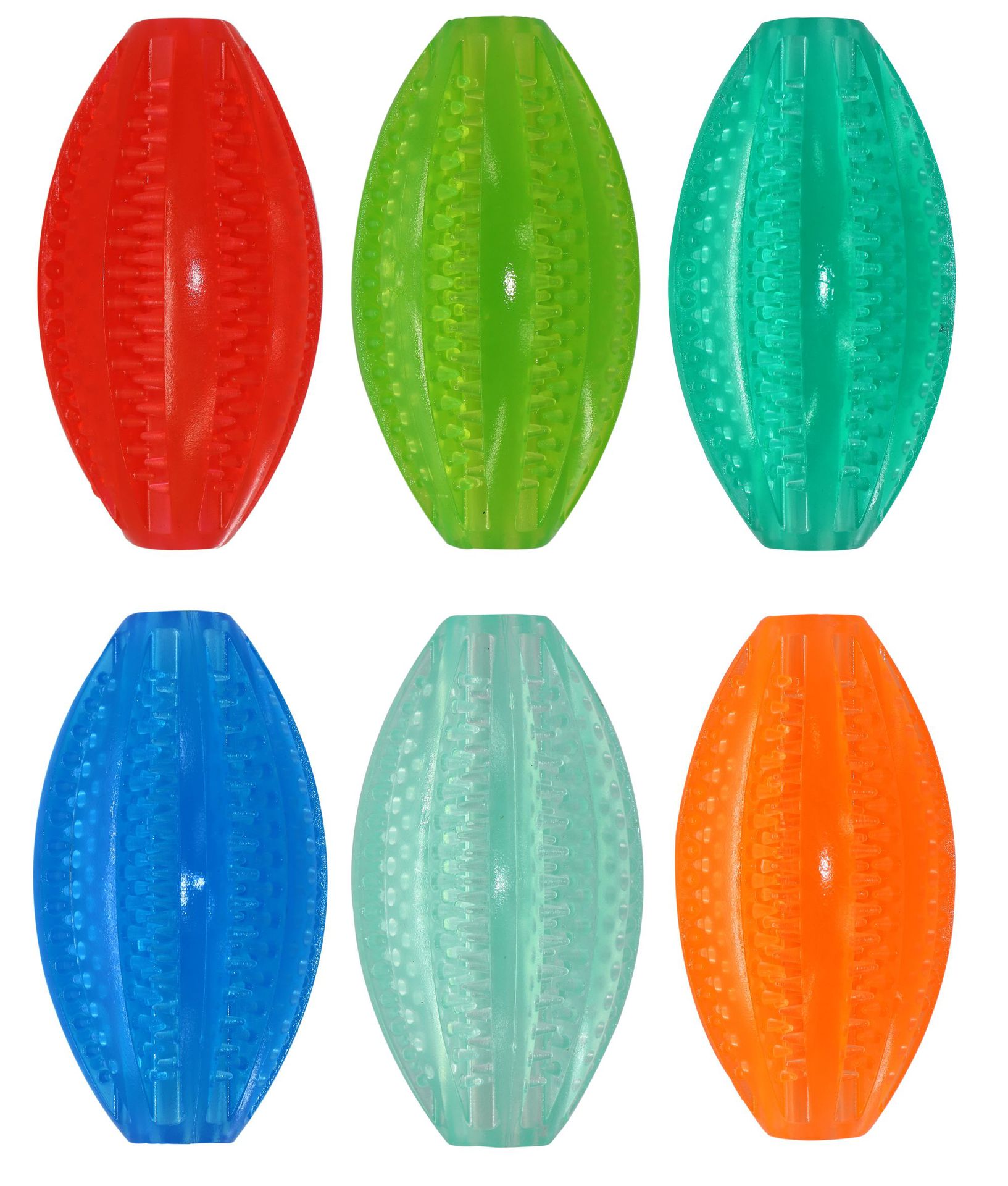 Factory Direct Pet tooth toy TPR rugby bite-resistant small size tooth cleaning pet toy ball
