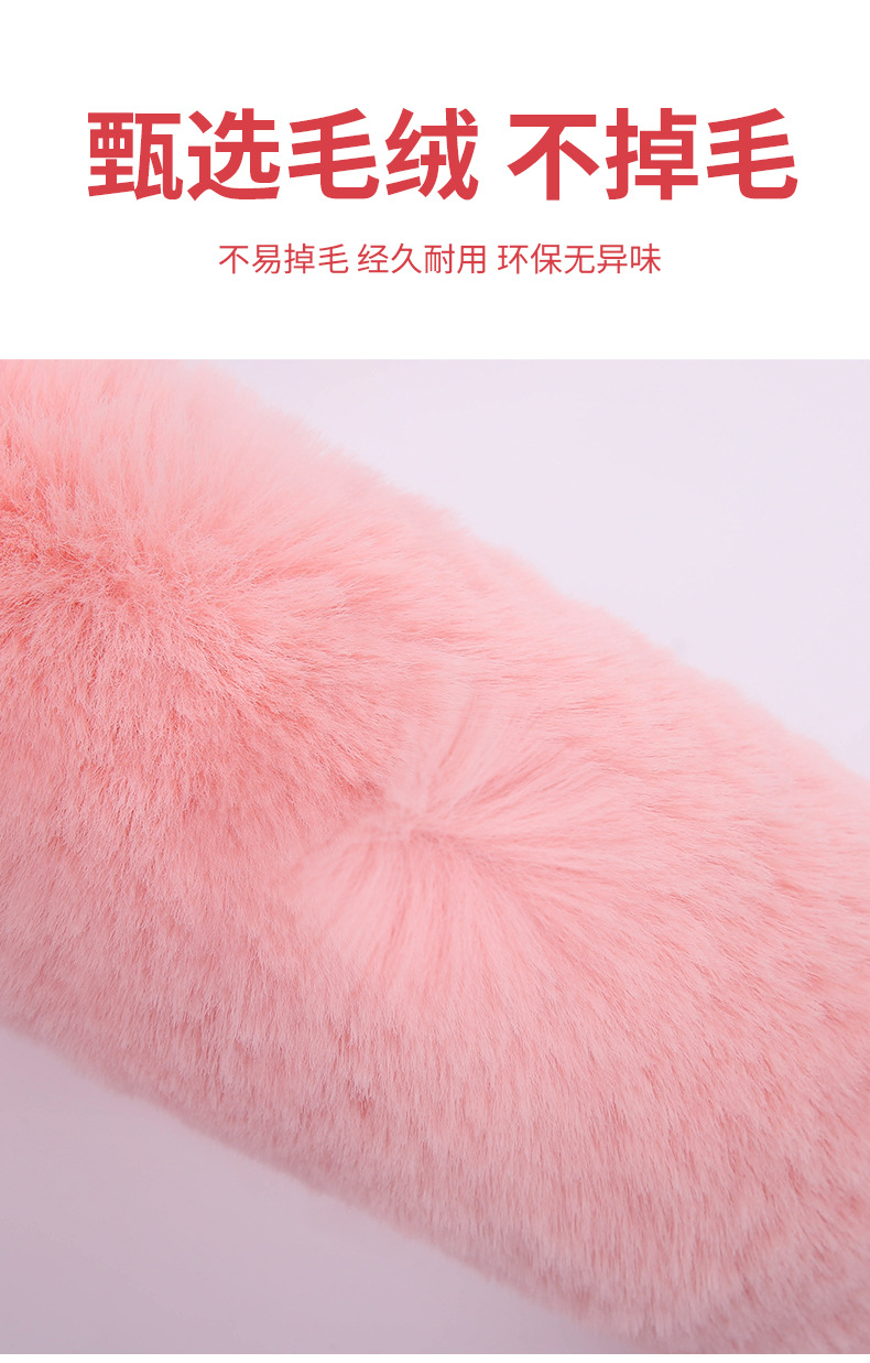 Manufacturer Wholesale 2024 New Rabbit Fur Car Steering Wheel Cover Winter Warm Universal Rubber Ring Handle Cover Anti-Slip Anti-Freeze