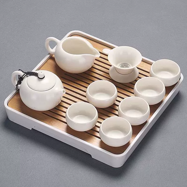 ∥№∩♀π Moon White-28 Square White Plate Set⊙