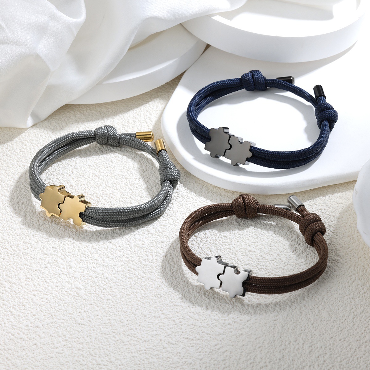 Woven trend adjustable bracelet stainless steel handmade