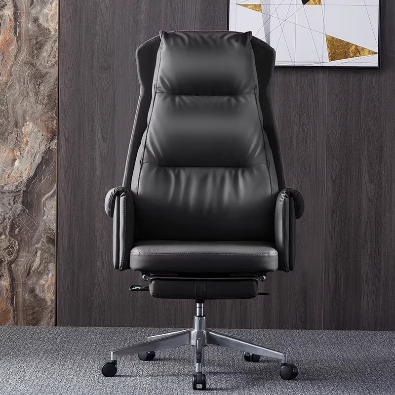 Chair with Backrest, Lazy Leisure Chair for Long Sitting, Office Chair, Single Fixed Armrest, Steel Legs, Breathable Ergonomic Chair