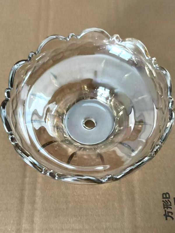 120mm水晶灯碟草帽碗碟透明琥珀玻璃碟水晶灯装饰灯罩配件散件