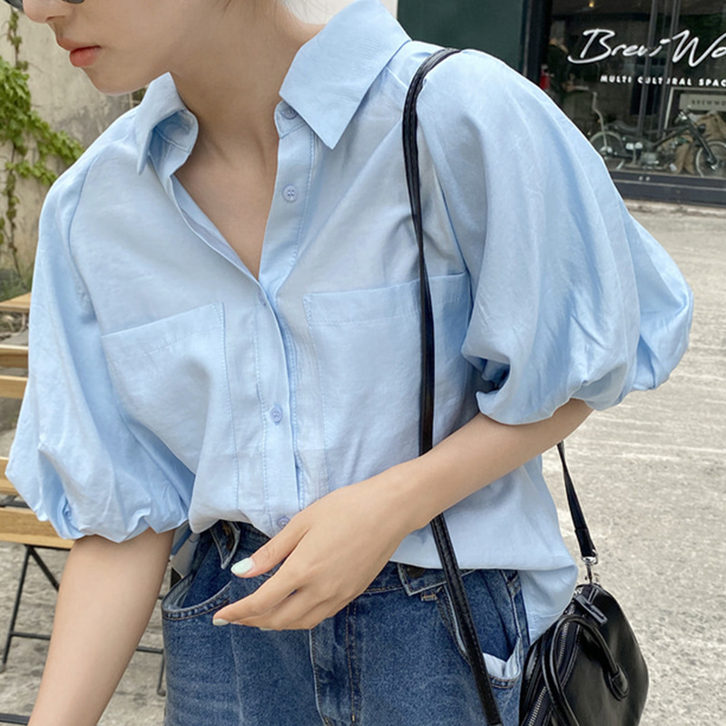 [해외배송-중국] 싱글 포켓포인트 루즈핏 셔츠