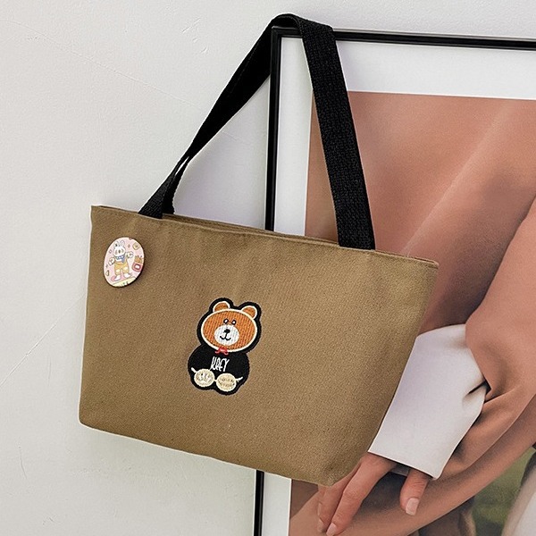 Nuevo bolso de mano para mujeres que van al trabajo y a la escuela, bolso de almacenamiento de almuerzo para viajar, bolsa de lona de gran capacidad