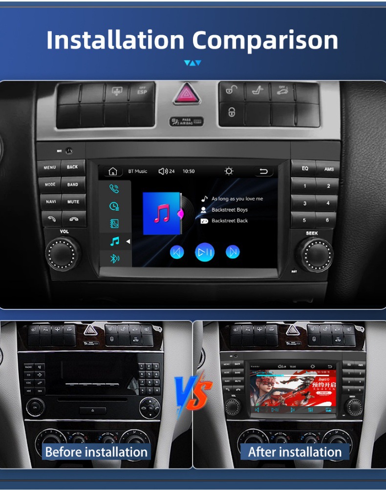 7inch Suitable for Mercedes-Benz Clc Clk Class W203 Car Central Control Large Screen Navigation Carplay