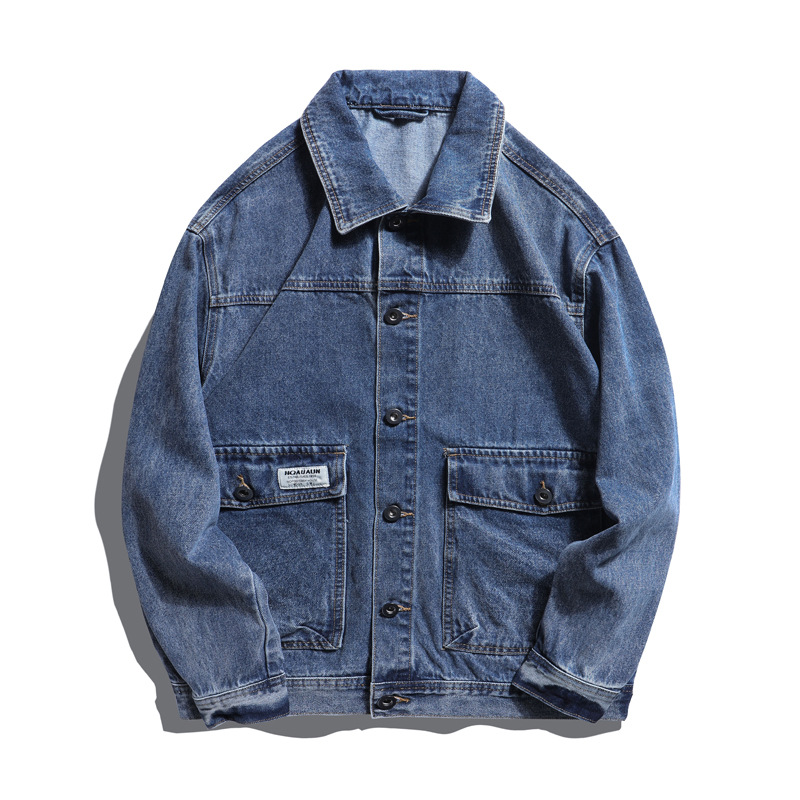 Autumn denim Japanese casual trend blue jacket