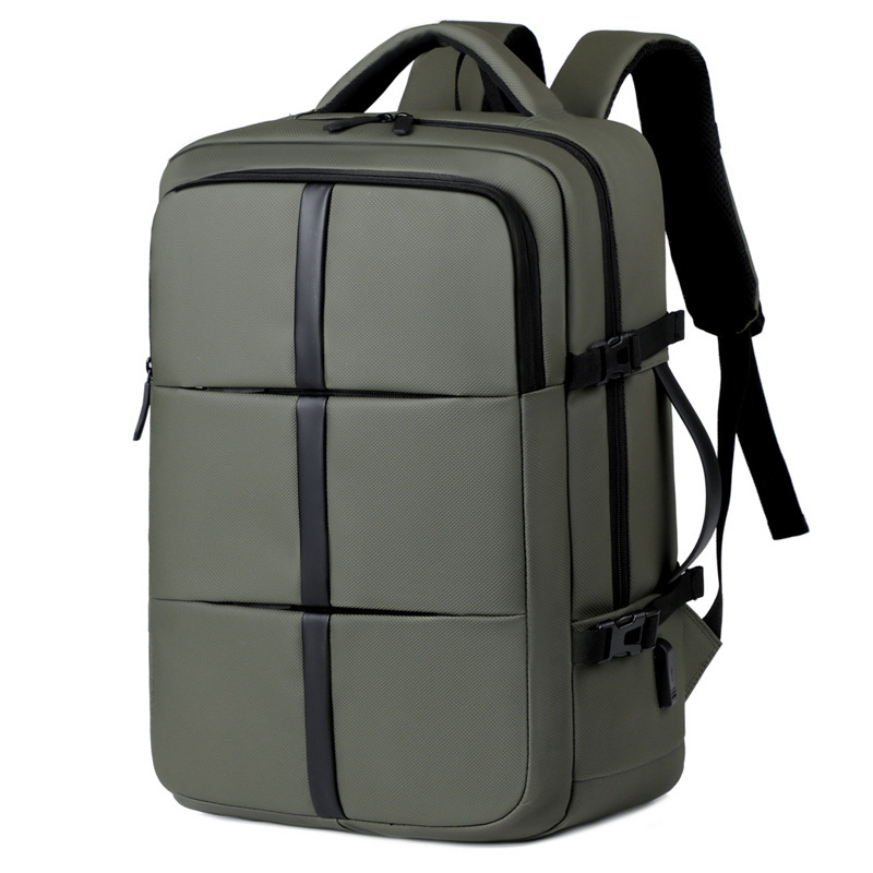 Mochila de viaje expandible, bolsa portátil de computadora portátil para hombres, mochila multifuncional de carga USB