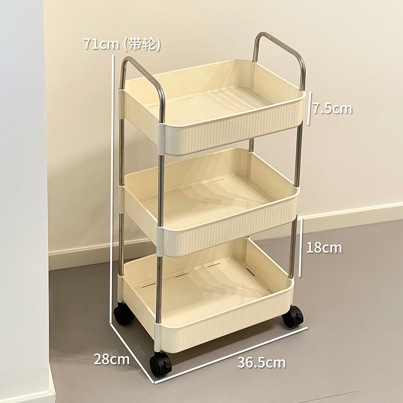 Estante de snack de gran capacidad multifuncional carro pequeño estante de escritorio de piso estante de libro cabecera cama estante de almacenamiento de baño móvil