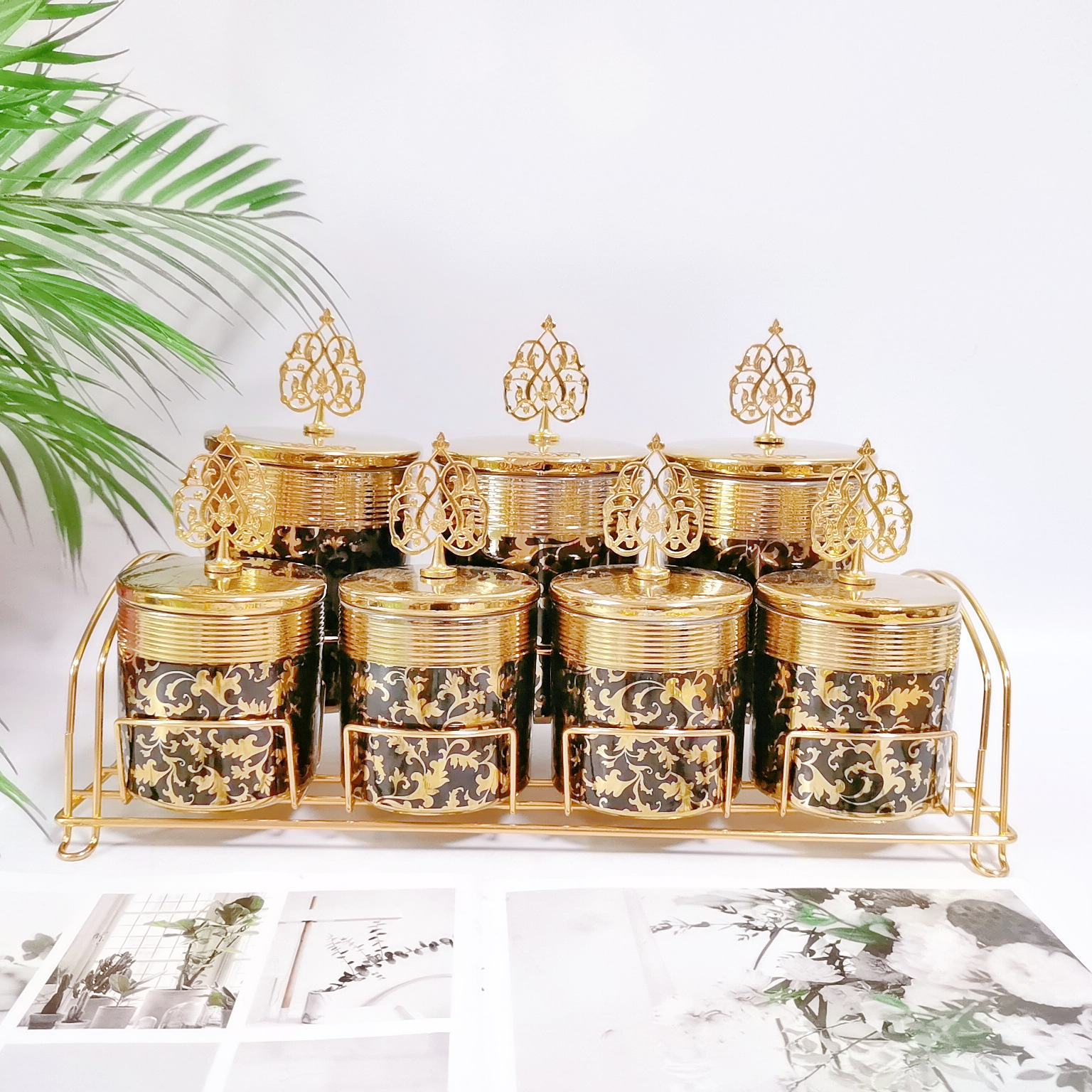 Comercio exterior transfronterizo de cerámica sellada tarro cocina almacenamiento condimento tarro multi-grano de almacenamiento de dulces tarro café té tarro traje