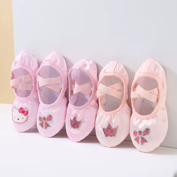 Crown Dance Shoes, Ballet Shoes, Kidsren's Girls' Dance Shoes, Practice Shoes, Toddler Sequined Butterfly Kitten Dance Shoes