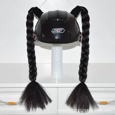 Full Helmet, Delivery – Motosiklet dəbilqələri - a-pair-of-pure-black-braids