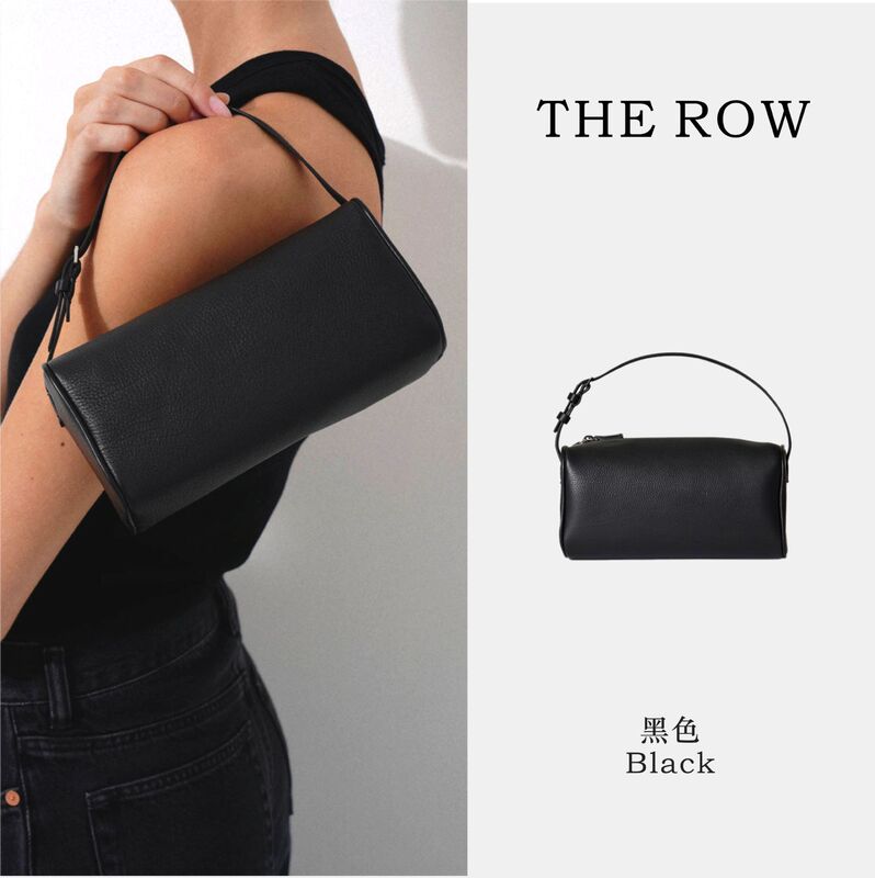 Therow Pen Holder Bag Retro Genuine Leather Pencil Bag Niche Design High-End Cylindrical Bag Fashionable Underarm Bucket Bag