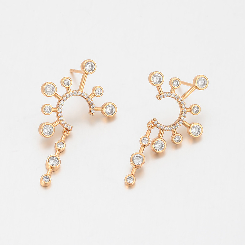 Xuping nicho de diseño estilo retro pernos de cobre chapado 18k personalidad irregular pendientes de orejas al por mayor