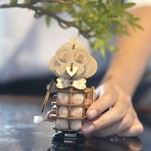 跨境创意3D立体拼图猫头鹰木质拼图模型科学制作儿童益智玩具礼物