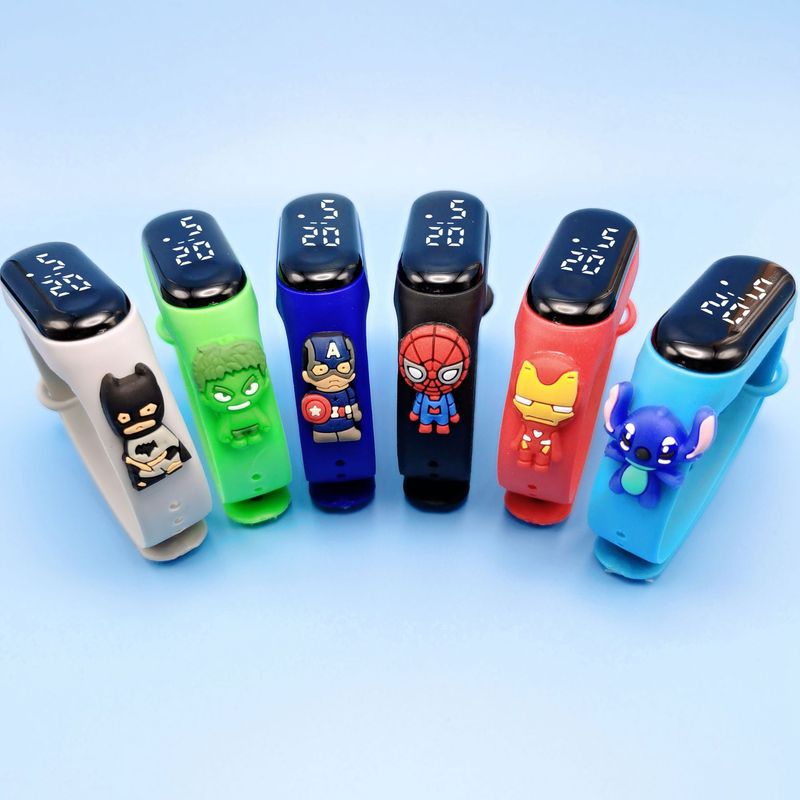 In-Stock Cartoon Doll Children's Electronic Watch M3 White Light Waterproof Anime Superhero Wristband Watch Led Touch Screen for Toddlers