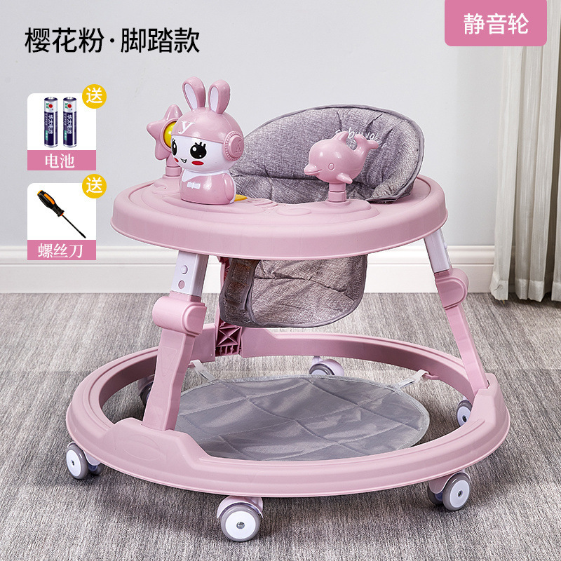 6-18개월 아기에게 적합한 616 핑크 - 무음 휠 + 음악 장난감 + 발 매트