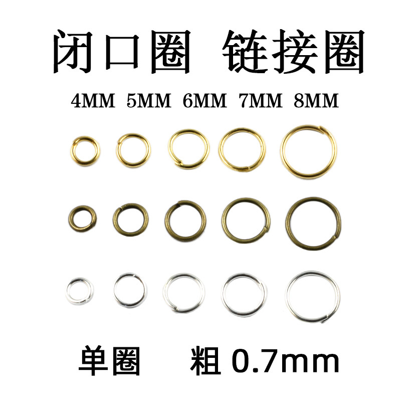 DIY accesorios de joyería anillo cerrado anillo único anillo plano llavero collar pulsera colgante hebilla material hecho a mano al por mayor