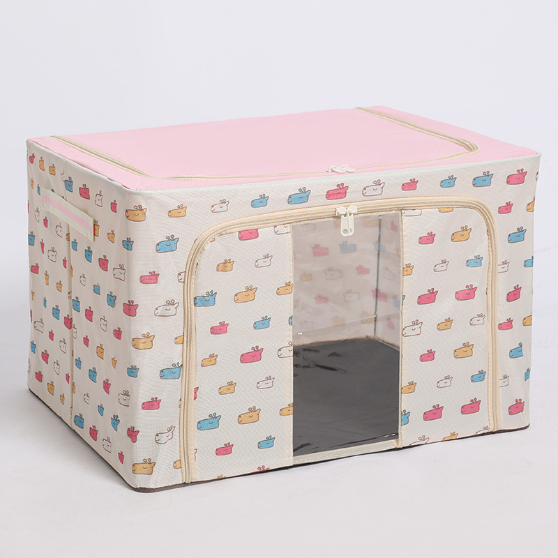 Caja de almacenamiento de ropa, caja de almacenamiento de ropa extra grande, cama de tela de Oxford, dormitorio de tela plegable, caja de almacenamiento de marco de acero