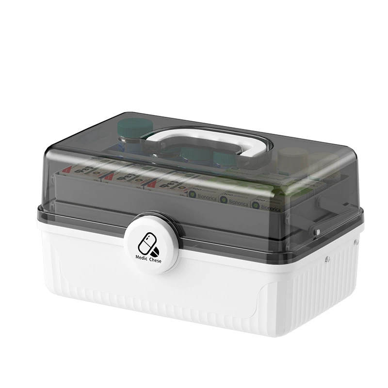 Handheld Storage Box, Extra-Large 3-Layer Portable Organizer with Transparent Lid