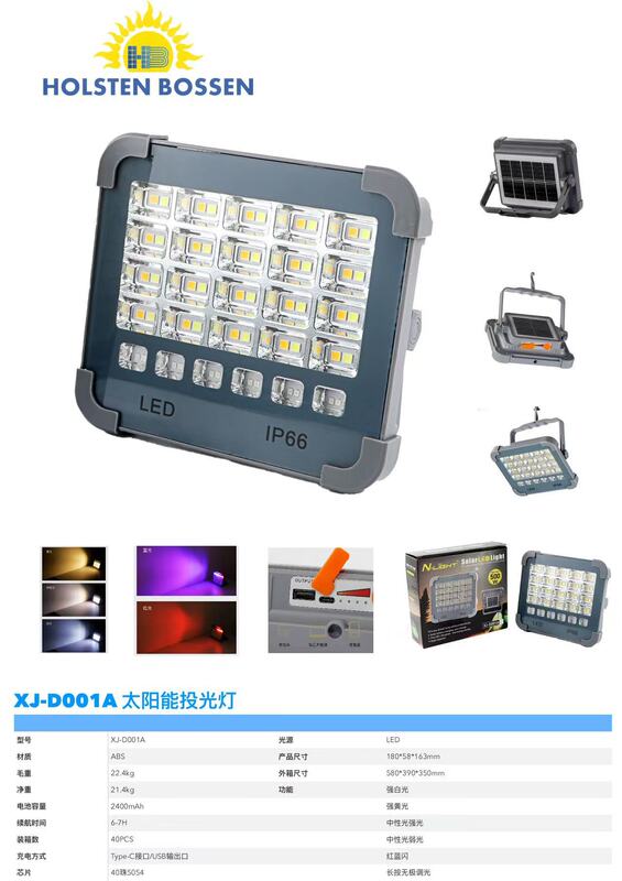 太阳能D18投光灯 太阳能充电灯户外露营灯USB充电泛光工作照明灯|undefined