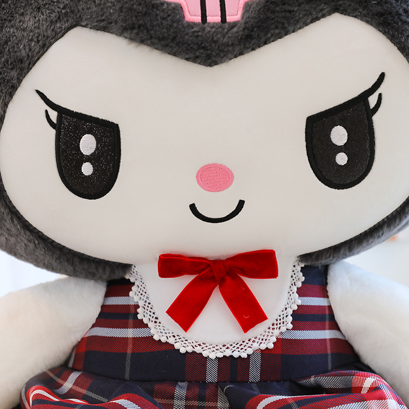 新款格子裙庫洛米公仔抱枕大號玩偶美樂帝毛絨玩具兒童生日禮物