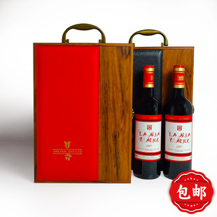 Dongguan single and double bottles of red wine pu box double wine box piano paint red wine gift box wooden box packaging box