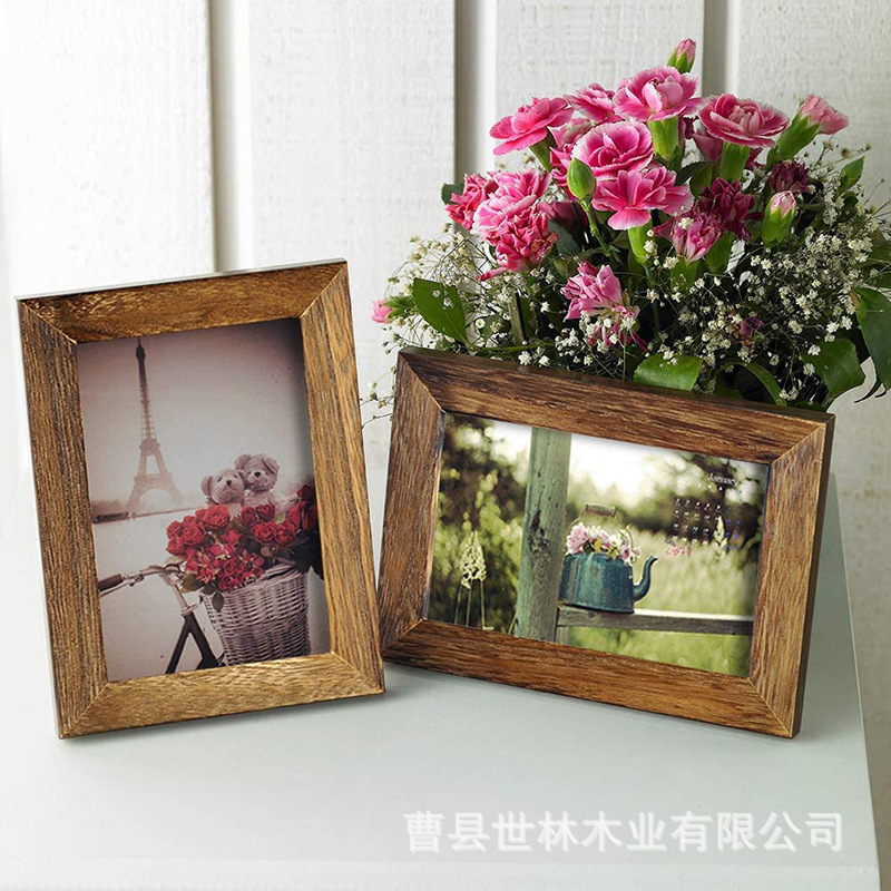 Modern Solid Wood Photo Frame Living Room Office Countertop Wooden Photo Frame Wall Mountable Wall Decorative Frame