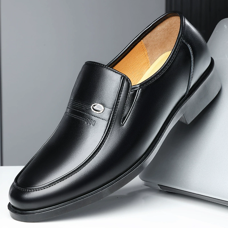 Качественная настоящая мягкая кожа мужская коммерческая кожаная обувь мужская нескользящая дышащая средняя и пожилой отец кожаная обувь мужская