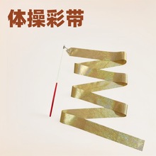 2米闪金艺术彩带舞蹈彩带演出地摊甩龙彩带批发彩带儿童玩具