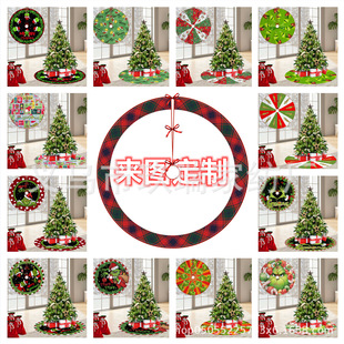 Amazon's Hottest Digital Printing Grinch Tree Apron Living Room Shopping Mall Hotel Christmas Tree Decoration Tree Skirt