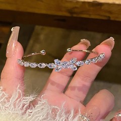麦穗蝴蝶结手镯女高级感锆石手环开口银镯子手链轻奢小众精致饰品