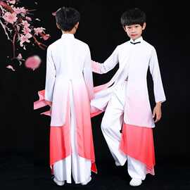 男女儿童古典演出服飘逸中国风太极舞蹈服水墨舞剑少年强扇子舞服