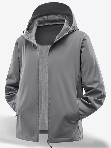 Lightweight Sun Protection Windbreaker Jacket Customized Brand Corporate Group Event Printed Logo Work Clothes Hooded Skin Jacket