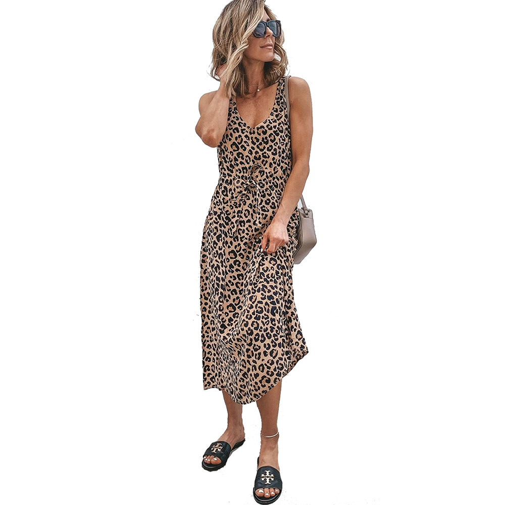 chaleco suelto con estampado de leopardo de verano NSKL50590