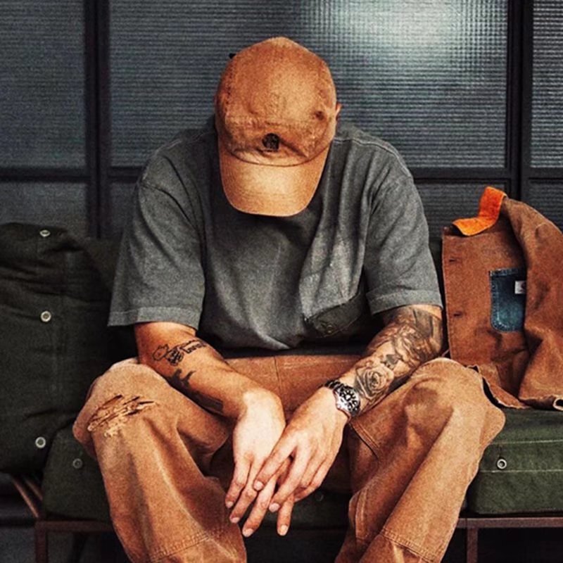 Japanese American Style Simple Retro Denim Strap Pants Men's Trendy Brand Loose Casual Straight Tooling Sling Jumpsuit